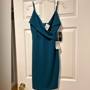 NWT. Lulu's Teal Spaghetti Strap Dress